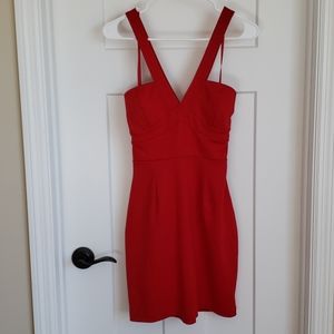Red V-Neck Dress